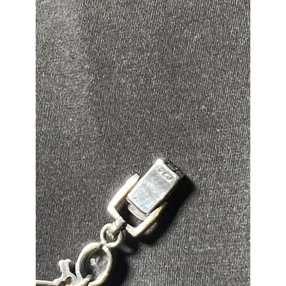 Sterling Silver Figural BEE Oval CZ  Crystal Marcasite Tennis Bracelet - Picture 9 of 9